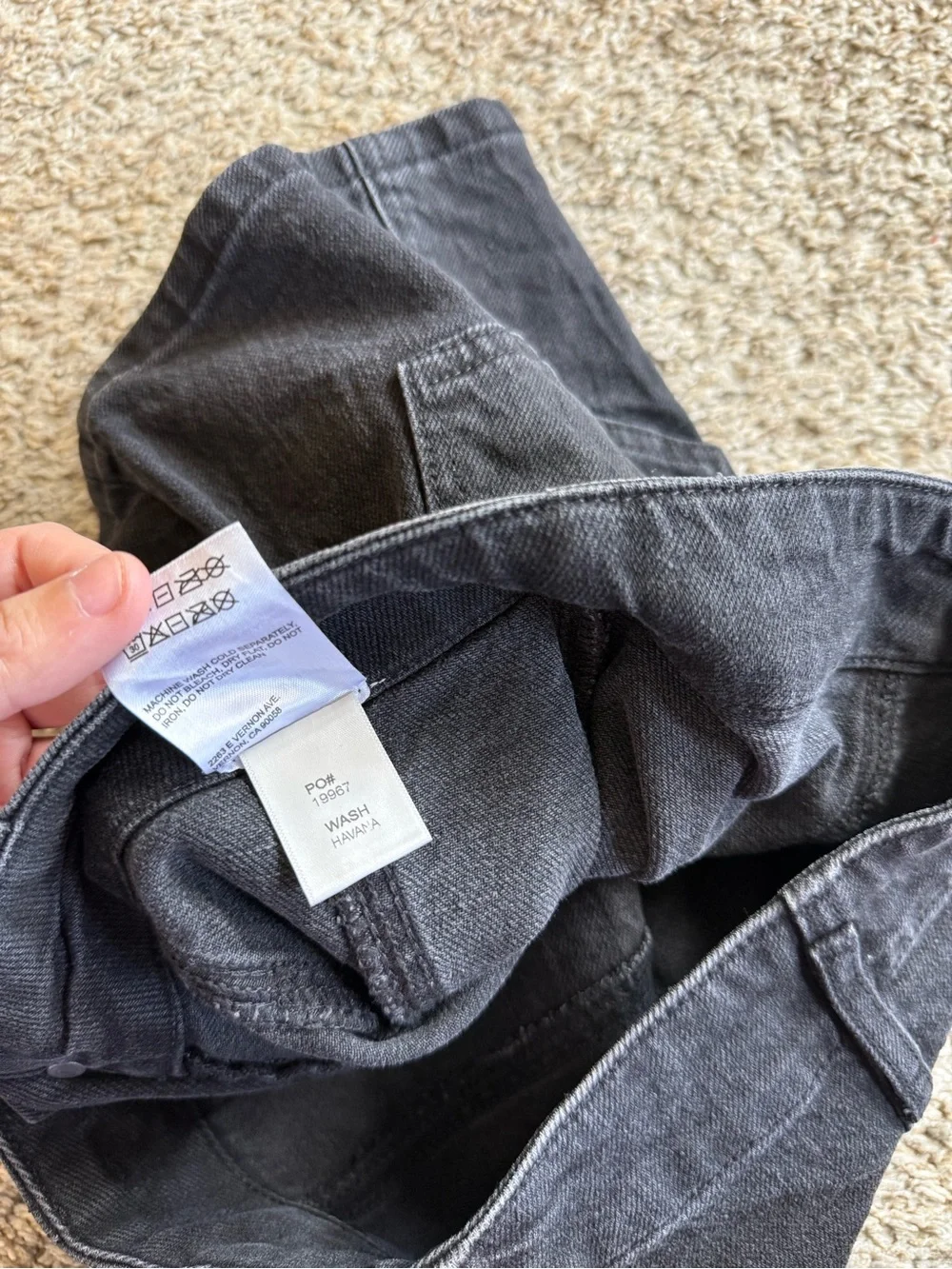 Reformation Eva Black Denim Shorts